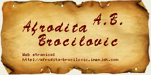 Afrodita Broćilović vizit kartica